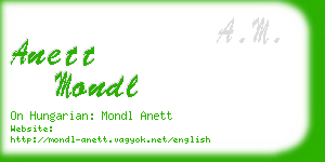 anett mondl business card